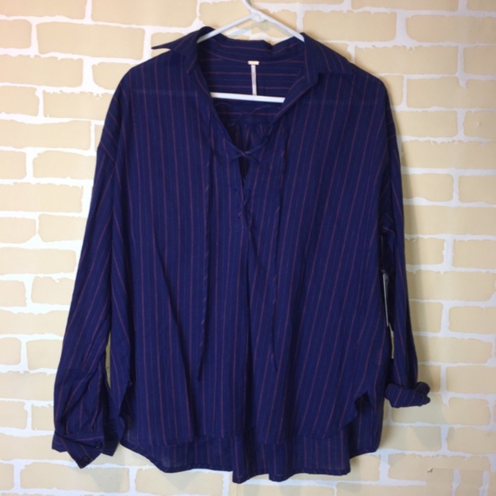 Striped Linen Blend Blouse free people